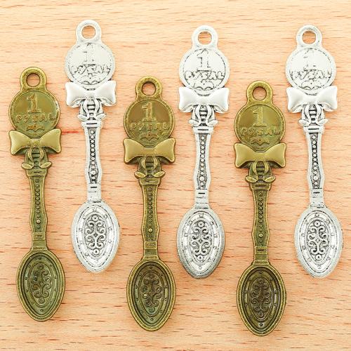 Tibetan Style Pendants, Spoon, plated, DIY, more colors for choice, 53x11mm, 100PCs/Bag, Sold By Bag