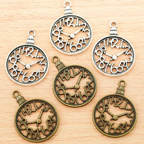 Tibetan Style Pendants, Clock, plated, DIY, more colors for choice, 39x29mm, Sold By Bag