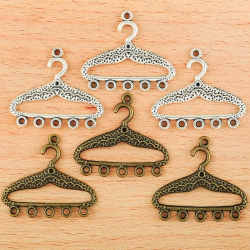 Tibetan Style Connector, Hanger, plated, DIY & 1/5 loop, more colors for choice, 34x30mm, 100PCs/Bag, Sold By Bag