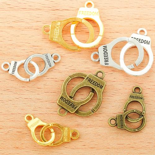 Tibetan Style Connector, Handcuffs, plated, DIY & different size for choice & 1/1 loop, more colors for choice, 100PCs/Bag, Sold By Bag