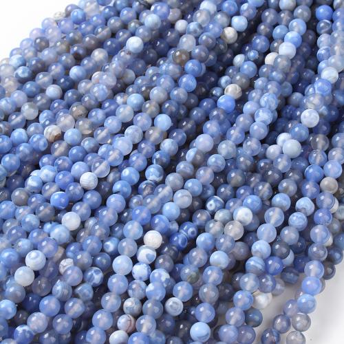 Agate Beads, Fire Agate, Round, polished, natural & different size for choice, blue, Sold By Strand