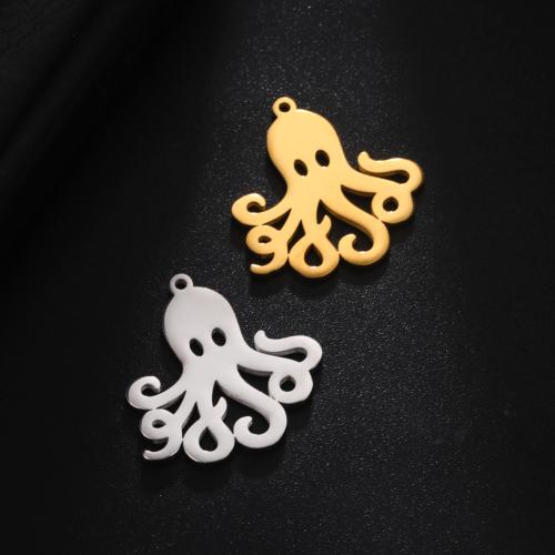 Stainless Steel Animal Pendants, 304 Stainless Steel, Octopus, DIY & hollow, more colors for choice, 24.30x25.90mm, Sold By PC