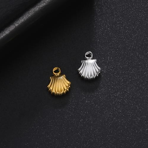 Stainless Steel Pendants, 304 Stainless Steel, Shell, DIY, more colors for choice, 9.80x7.90mm, Sold By PC