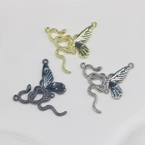 Pendentifs animaux en alliage de zinc, papillon, Placage, DIY & double trou, plus de couleurs à choisir, protéger l'environnement, sans nickel, plomb et cadmium, Vendu par PC