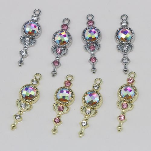 Tibetan Style Rhinestone Pendants, plated, DIY & with rhinestone, more colors for choice, nickel, lead & cadmium free, Sold By PC