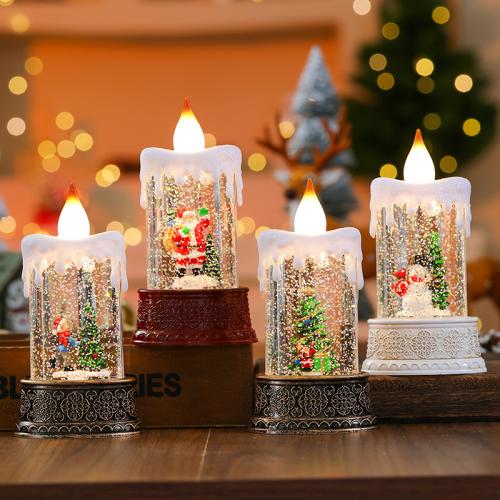 Plastic Christmas Decoration Ornaments, Candle, lightening & Christmas Design, more colors for choice, 80x55x160mm, Sold By PC