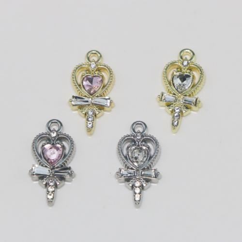 Zinc Alloy Rhinestone Pendants Magic Wand plated DIY & with rhinestone nickel lead & cadmium free Sold By PC