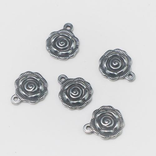 Acciaio inossidabile del pendente del fiore, 304 acciaio inox, Rose, DIY, colore originale, Venduto da PC