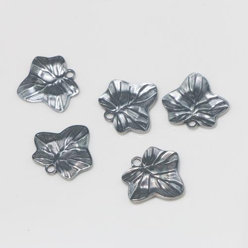 Stainless Steel Pendants, 304 Stainless Steel, Leaf, DIY, original color, Sold By PC