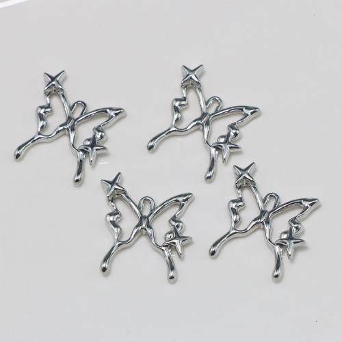 Tibetan Style Animal Pendants, Butterfly, silver color plated, DIY, nickel, lead & cadmium free, Sold By PC