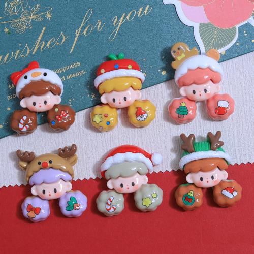 Mobile Phone DIY Decoration, Resin, Girl, Christmas Design & different size for choice, more colors for choice, Approx 100PCs/Bag, Sold By Bag