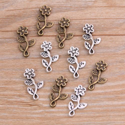 Zinklegierung Blume Anhänger, plattiert, DIY, keine, frei von Nickel, Blei & Kadmium, 10x19mm, ca. 100PCs/Tasche, verkauft von Tasche