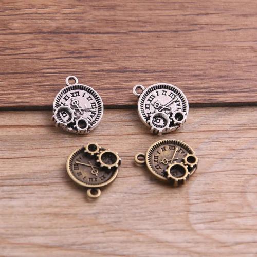 Tibetan Style Pendants, Clock, plated, DIY, more colors for choice, nickel, lead & cadmium free, 14x16mm, Approx 100PCs/Bag, Sold By Bag