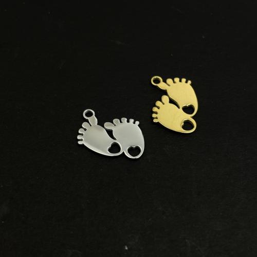 Stainless Steel Pendants, 304 Stainless Steel, Foot, Vacuum Ion Plating, DIY, more colors for choice, 15x18mm, Sold By PC