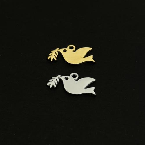 Stainless Steel Animal Pendants, 304 Stainless Steel, Dove, Vacuum Ion Plating, DIY, more colors for choice, 20x11mm, Sold By PC