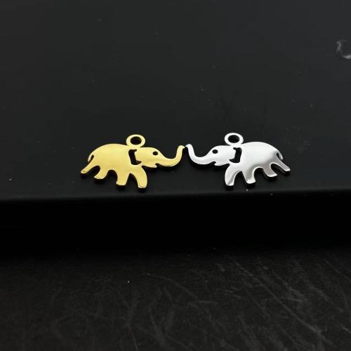 Rustfrit stål Animal Pendler, 304 rustfrit stål, Elephant, du kan DIY, flere farver til valg, 18x13mm, Solgt af PC