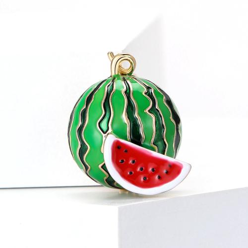 Zinc Alloy Brooches Watermelon plated fashion jewelry & enamel nickel lead & cadmium free Sold By PC