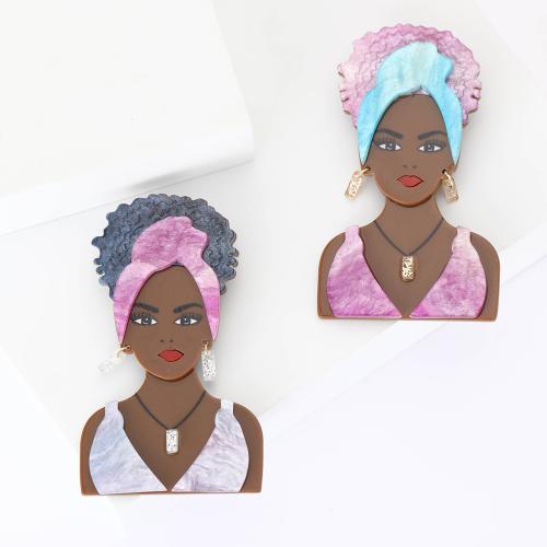 Acrylic Brooch Girl fashion jewelry & enamel Sold By PC