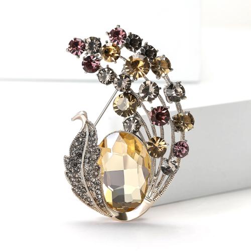 Zinc Alloy Brooches plated fashion jewelry & with rhinestone nickel lead & cadmium free Sold By PC