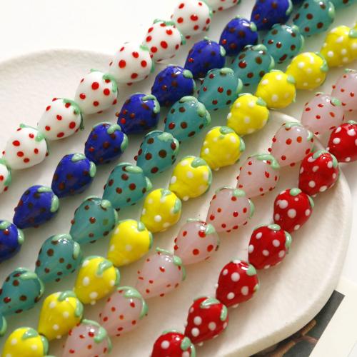 Lampwork Beads, Strawberry, DIY, more colors for choice, 16x14mm, 100PCs/Bag, Sold By Bag