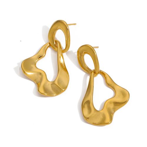 Stainless Steel Drop Earring, 304 Stainless Steel, gold color plated, fashion jewelry, golden, Sold By Pair