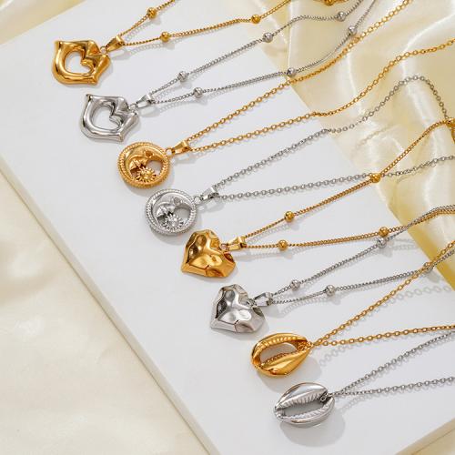 Stainless Steel Jewelry Necklace, 304 Stainless Steel, with 5cm extender chain, plated, fashion jewelry & different designs for choice, more colors for choice, Length:43 cm, Sold By PC