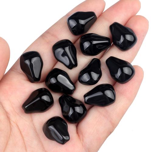 Agate Cabochon, Black Agate, DIY, black, 12x17mm, Sold By PC