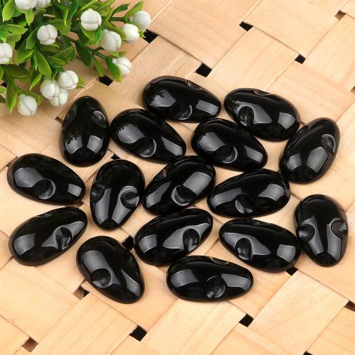 Agate Cabochon, Black Agate, DIY, black, 18x28mm, Sold By PC