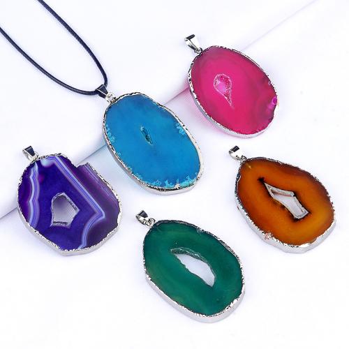 Gemstone Pendants Jewelry, Natural Stone, with Iron, DIY & different materials for choice, more colors for choice, Sold By PC