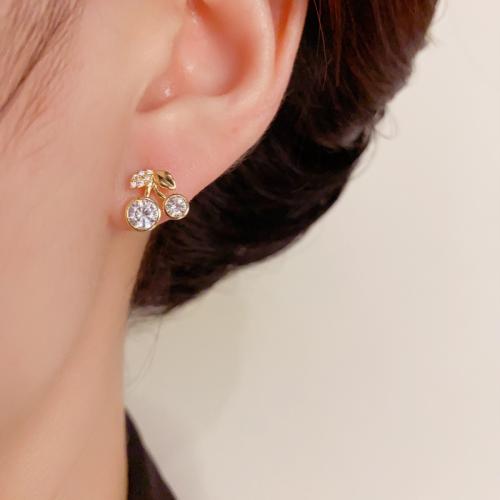 Boucles d'oreilles en laiton zircon cubique pavent, avec perle de plastique, Plaqué d'or, pavé de micro zircon & pour femme & émail, plus de couleurs à choisir, 10mm, Vendu par fixé