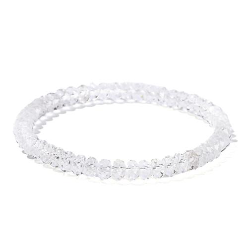 Clear Quartz Bracelet, Geometrical Pattern, handmade, for woman & faceted, beads size 3x6mm, Length:Approx 6-7 Inch, Sold By PC