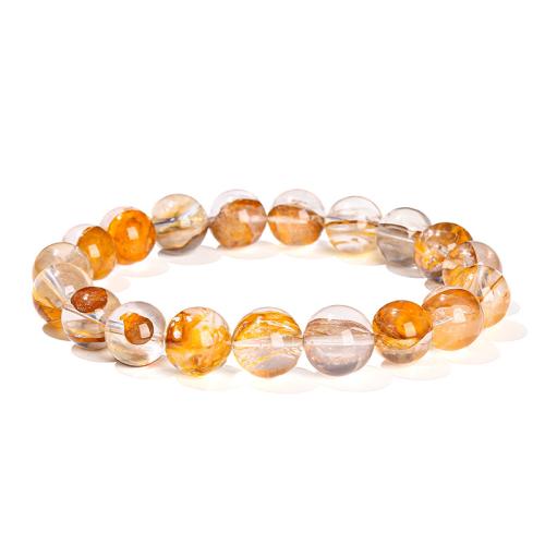 Golden Healer Quartz Bracelet, Round, handmade, different size for choice & for woman, Length:Approx 6-7 Inch, Sold By PC