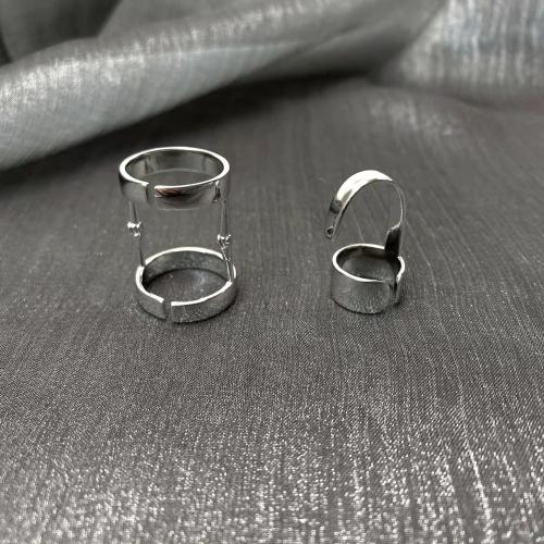 Bague en laiton, bijoux de mode & styles différents pour le choix & pour femme, argent, Inner diameter 17mm, Vendu par PC