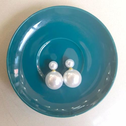 Earring Jewelry, Plastic Pearl, fashion jewelry & for woman, white, 25mm, Sold By Pair