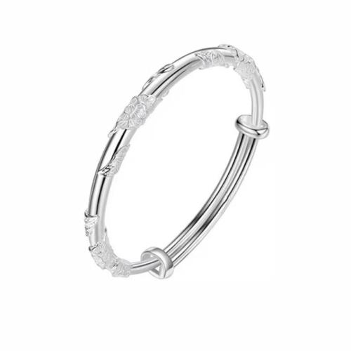 925 Sterling Silver Bangle Bracelet, Adjustable & fashion jewelry & for woman, Inner Diameter:Approx 60mm, Sold By PC