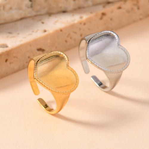 Stainless Steel Finger Ring, 304 Stainless Steel, Heart, fashion jewelry & Unisex, more colors for choice, Sold By PC