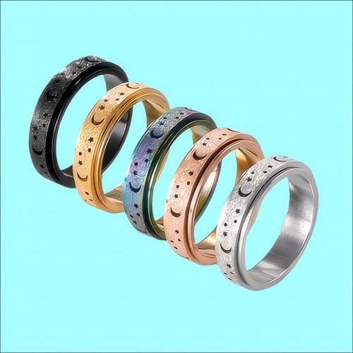 Couple Finger Rings, 304 Stainless Steel, fashion jewelry & Unisex & different size for choice, more colors for choice, width 6mm, Sold By PC