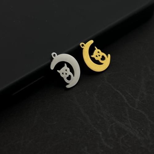 Stainless Steel Pendants 304 Stainless Steel Moon Vacuum Ion Plating DIY Sold By PC