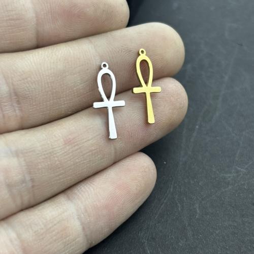 Nerūdijančio plieno Cross Pakabukai, 304 Nerūdijantis plienas, Pasidaryk pats, daugiau spalvų pasirinkimas, 8x18mm, Pardavė PC