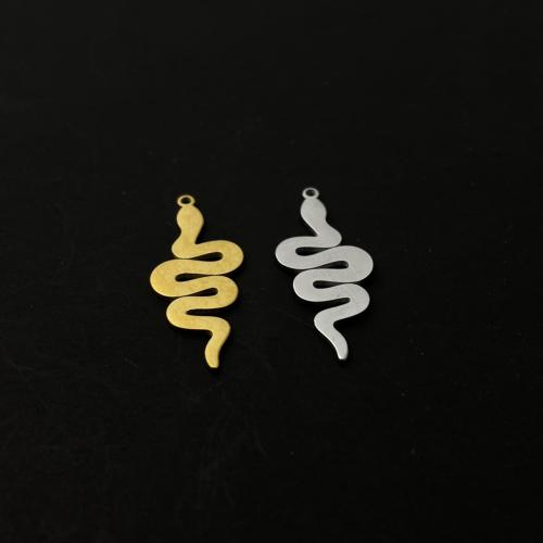 Acier inoxydable animaux Pendentifs, Acier inoxydable 304, serpent, DIY, plus de couleurs à choisir, 12x32mm, Vendu par PC