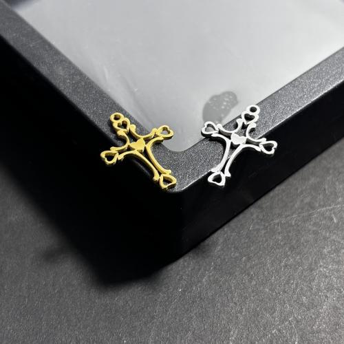 Stainless Steel Cross Pendants, 304 Stainless Steel, Vacuum Ion Plating, DIY & hollow, more colors for choice, 13x19mm, Sold By PC