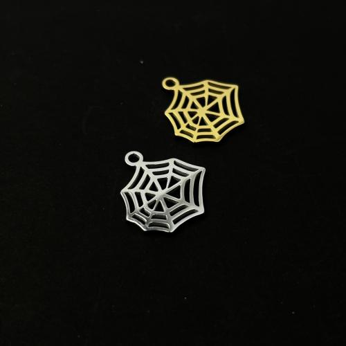 Nerūdijančio plieno papuošalai Pakabukai, 304 Nerūdijantis plienas, Spider Web, Pasidaryk pats, daugiau spalvų pasirinkimas, 18x18mm, Pardavė PC