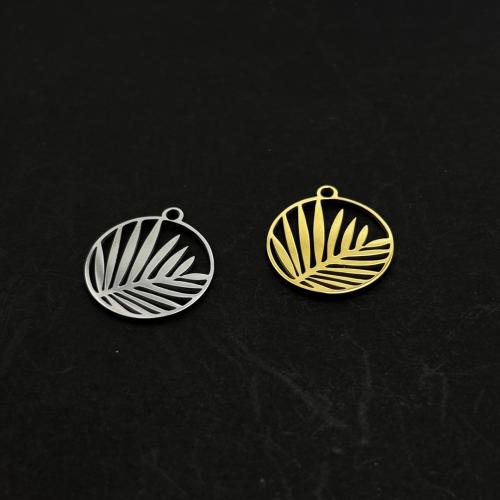 Stainless Steel Pendants, 304 Stainless Steel, Leaf, Vacuum Ion Plating, DIY & hollow, more colors for choice, 17x20mm, Sold By PC