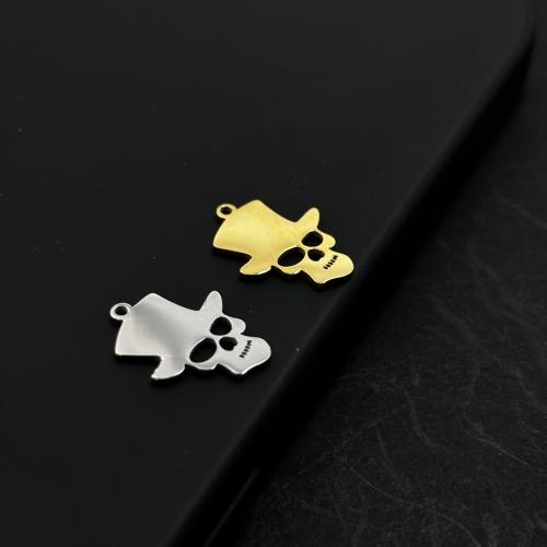 Stainless Steel Skull Pendants 304 Stainless Steel Vacuum Ion Plating DIY Sold By PC