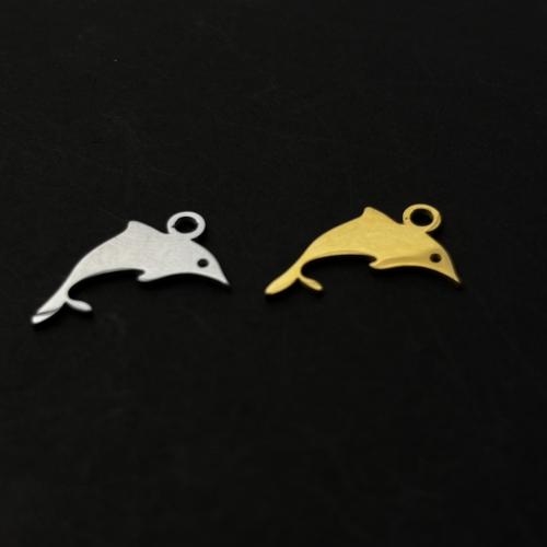 Stainless Steel Animal Pendants, 304 Stainless Steel, Dolphin, Vacuum Ion Plating, DIY, more colors for choice, 11x18mm, Sold By PC