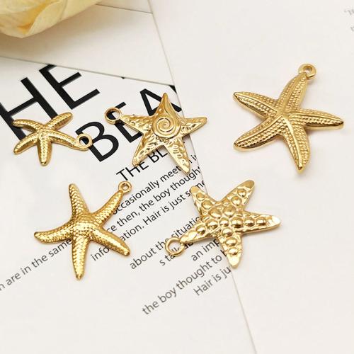 Stainless Steel Animal Pendants, 304 Stainless Steel, Starfish, Vacuum Ion Plating, DIY & different size for choice, more colors for choice, Sold By PC