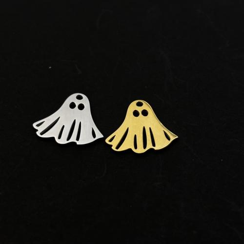 Moda colgante de Halloween, acero inoxidable 304, Fantasma, Diseño de Halloween & Bricolaje, más colores para la opción, 14x16mm, Vendido por UD