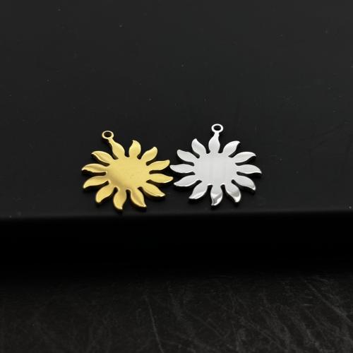 Stainless Steel Flower Pendant, 304 Stainless Steel, Vacuum Ion Plating, DIY, more colors for choice, 15x17mm, Sold By PC