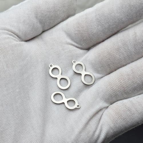 ステンレス鋼ジュエリーペンダント, 304ステンレススチール, 数字8, DIY, オリジナルカラー, 9x20x1mm, 売り手 パソコン