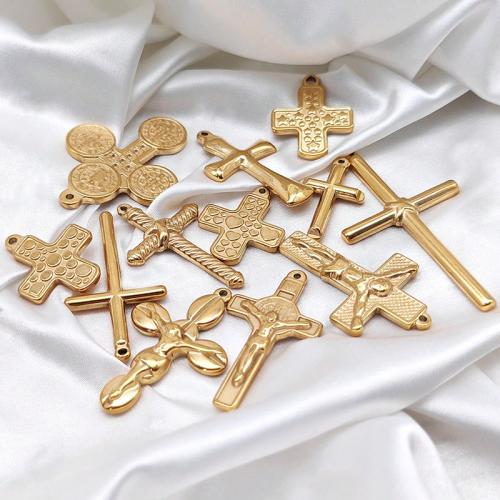 Stainless Steel Cross Pendants, 304 Stainless Steel, Vacuum Ion Plating, DIY & different size for choice, more colors for choice, Sold By PC